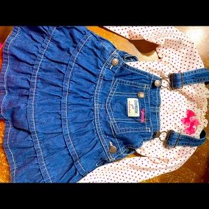 Oshkosh dress bib overalls Valentines dress